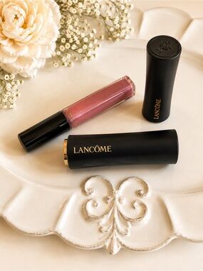 Lancôme L’Absolu Lip LOT 2 Lipsticks (one full-size) 1 Gloss Cream (full-size)